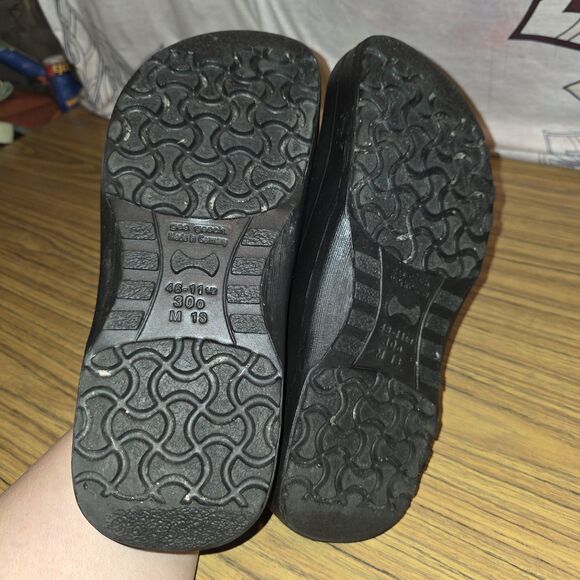 BIRKENSTOCK Sz 13 Professional Polyeurethane Black Slip On Work Logo Clogs Shoes - Picture 8 of 10